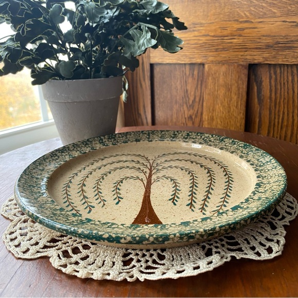 Handcrafted Ceramic Plate with Tree Design - Picture 7 of 9